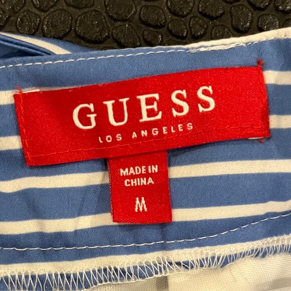 Guess Women's Blue & White Striped Shorts, Size Medium - Picture 5 of 8